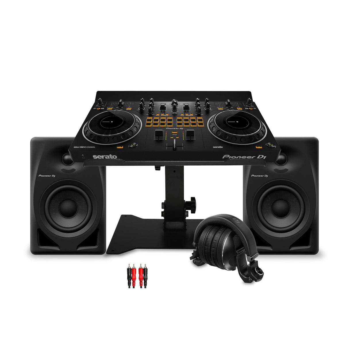 Pioneer DJ Scratch Style 2 Channel Black DJ Controller and Stand Bundle