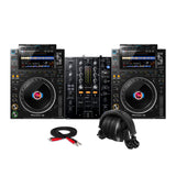 Pioneer DJ CDJ 3000 Professional Black DJ Multi Player 2 Pack with Mixer Bundle