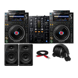 Pioneer DJ CDJ 3000 Professional Black DJ Multi Player 2 Pack with Mixer Bundle