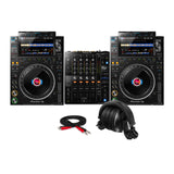 Pioneer DJ CDJ 3000 Professional Black DJ Multi Player 2 Pack with Mixer Bundle