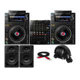 Pioneer DJ CDJ 3000 Professional Black DJ Multi Player 2 Pack with Mixer Bundle