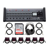 Zoom LiveTrak L-20R 20-Channel Digital Mixer-Recorder with Headphones Bundle