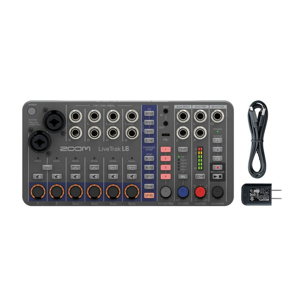 Zoom LiveTrak L6 10 Track Digital Mixer and Recorder with MIDI Connectivity