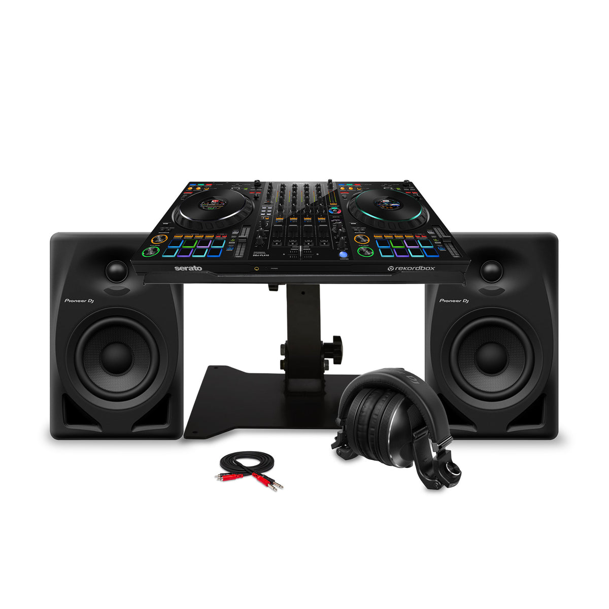 Pioneer DJ DDJ FLX10 4 Deck and 4 Channel DJ Controller with DJ Stand Bundle