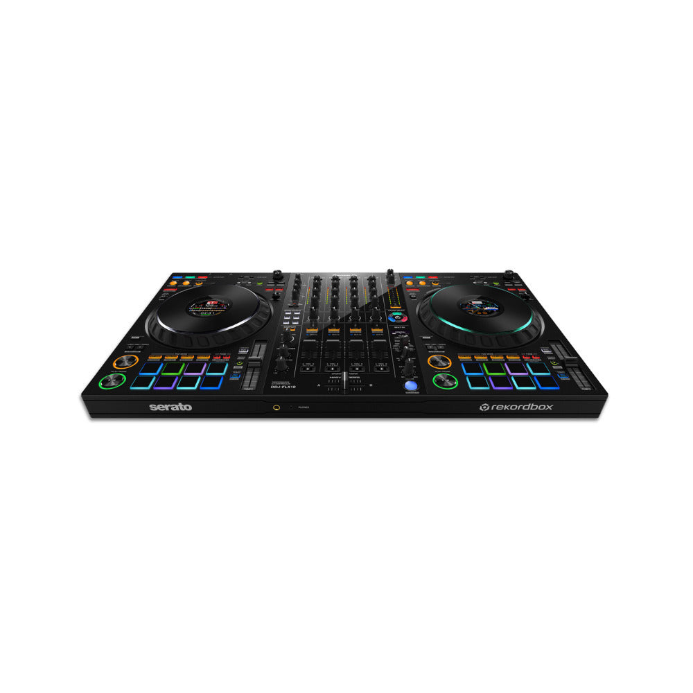 Pioneer DJ DDJ FLX10 4 Deck and 4 Channel DJ Controller with DJ Stand Bundle