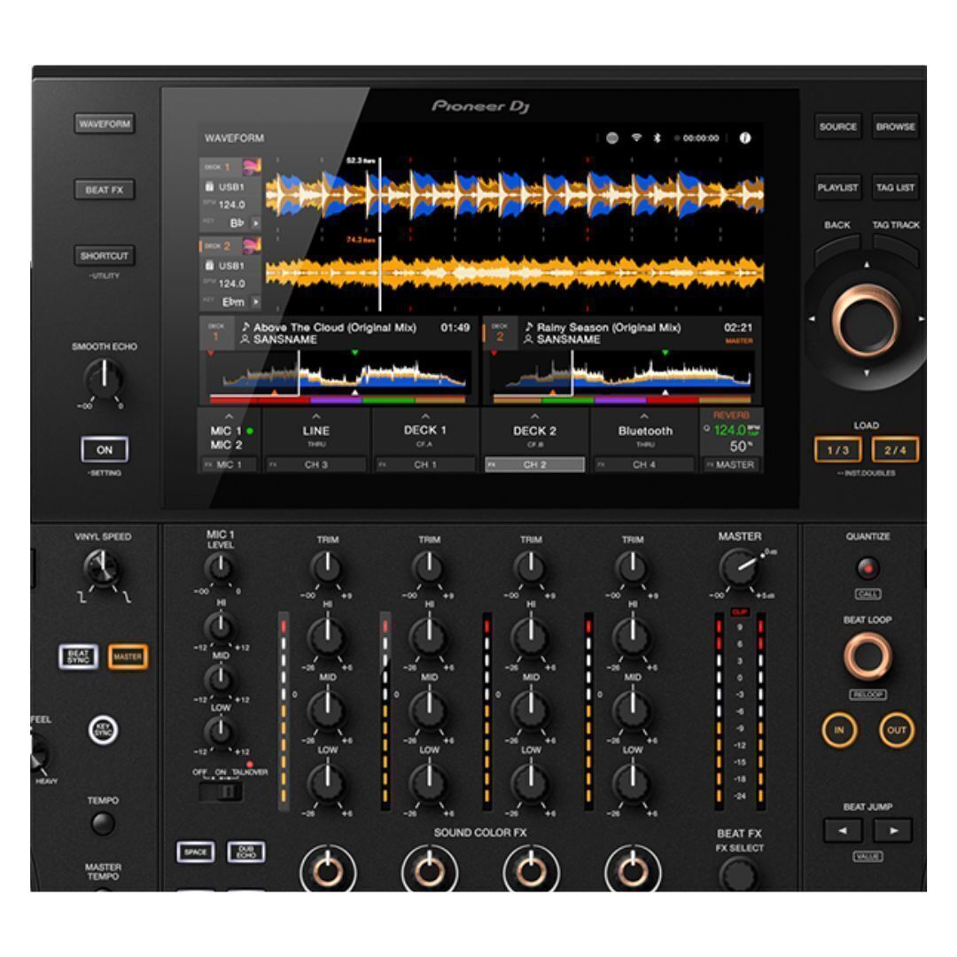 Pioneer DJ OPUS QUAD 4 Deck and 4 Channel Professional Black DJ System Bundle