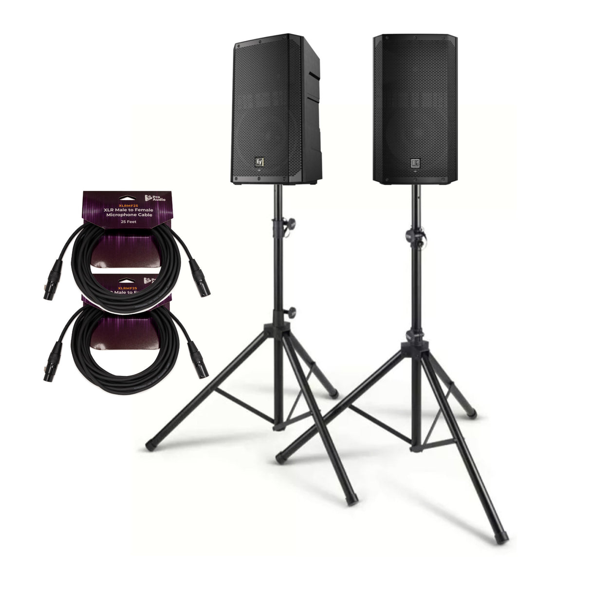 Electro-Voice ELX200 12P 12 Inch 1200W Class D Powered Loudspeaker 2 Pack Bundle