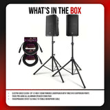 Electro-Voice ELX200 12P 12 Inch 1200W Class D Powered Loudspeaker 2 Pack Bundle