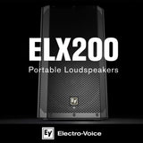 Electro Voice ELX200 10P Black 2 Pack Powered Loudspeaker and Stand Bundle