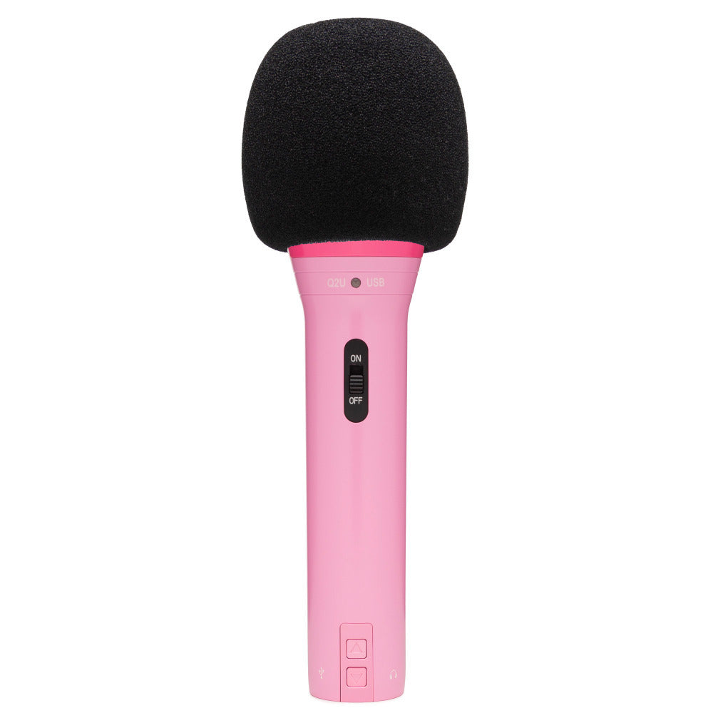 Samson Q2U USB and XLR Handheld Pink Dynamic Microphone and Shock Mount Bundle
