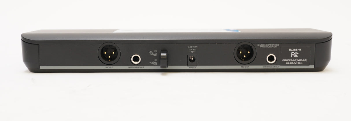 Shure BLX288/SM58 H9 Frequency Band Easy to Setup Wireless Dual Microphone System (Silver) (Used)