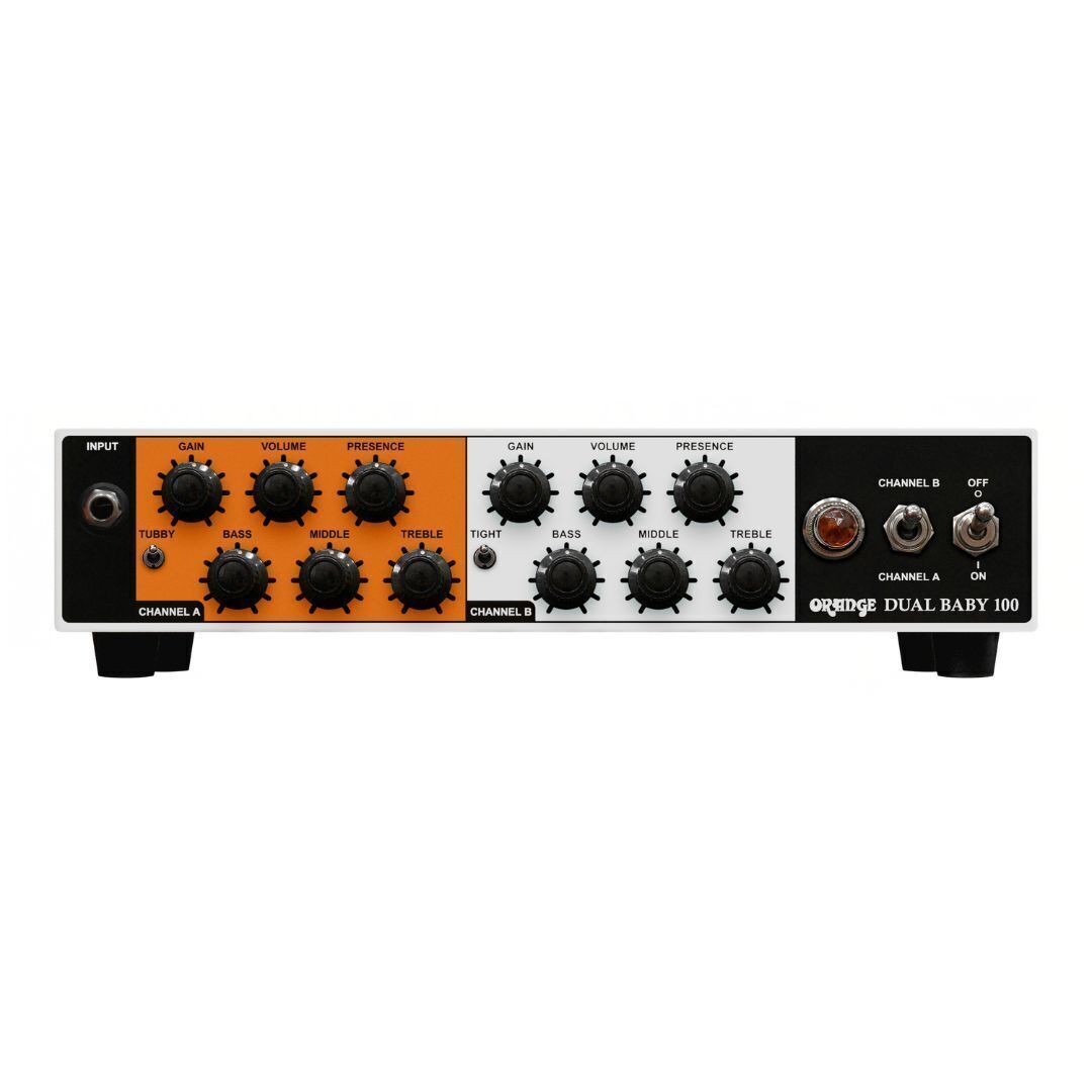 Orange Dual Baby 100 White Guitar Head and 10 Feet TS Guitar Cable Bundle