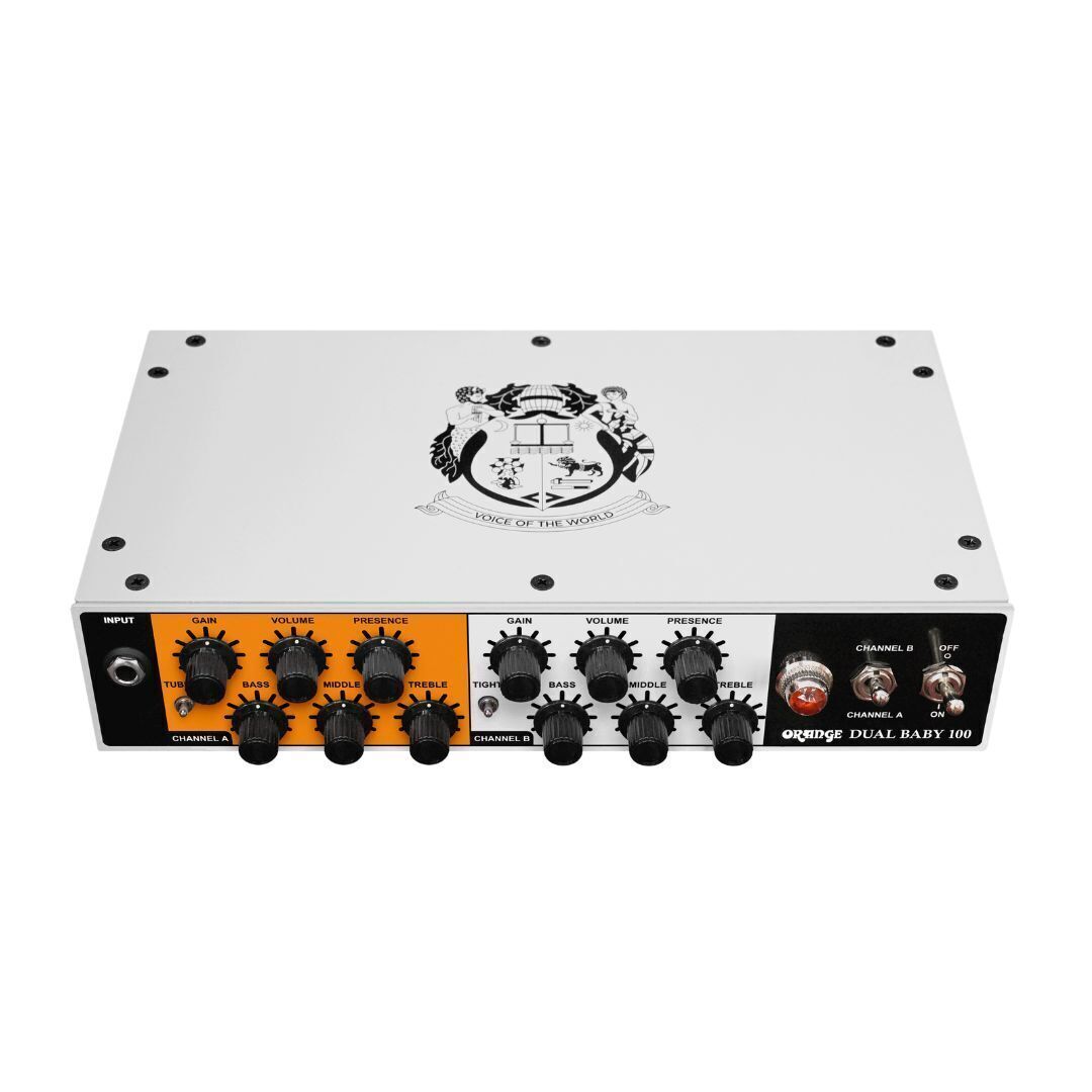 Orange Dual Baby 100 White Guitar Head and 10 Feet TS Guitar Cable Bundle