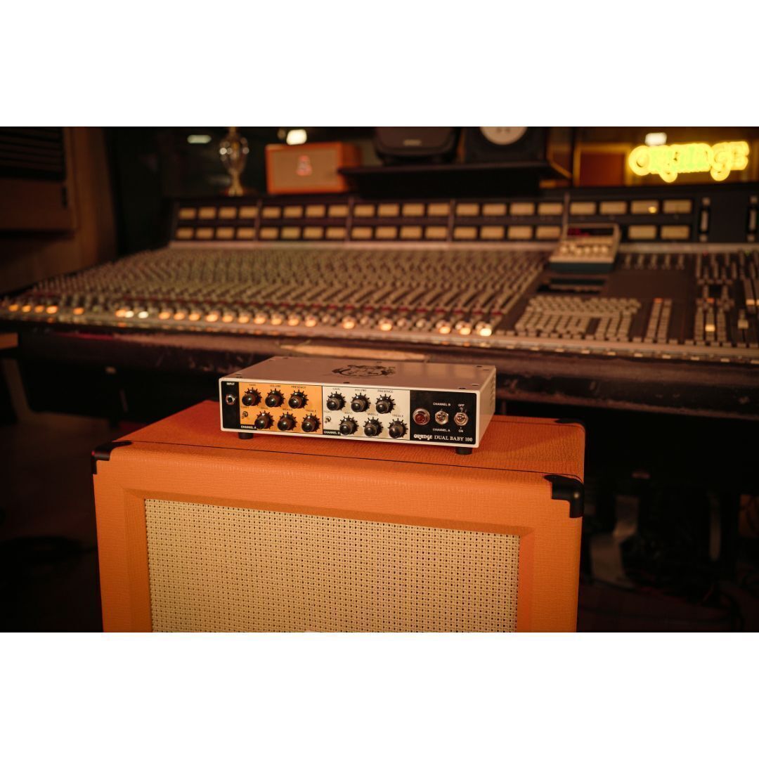 Orange Dual Baby 100 White Guitar Head and 10 Feet TS Guitar Cable Bundle