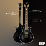 ESP LTD EC 256 Eclipse 6 String Black Electric Guitar with Mahogany Body Bundle