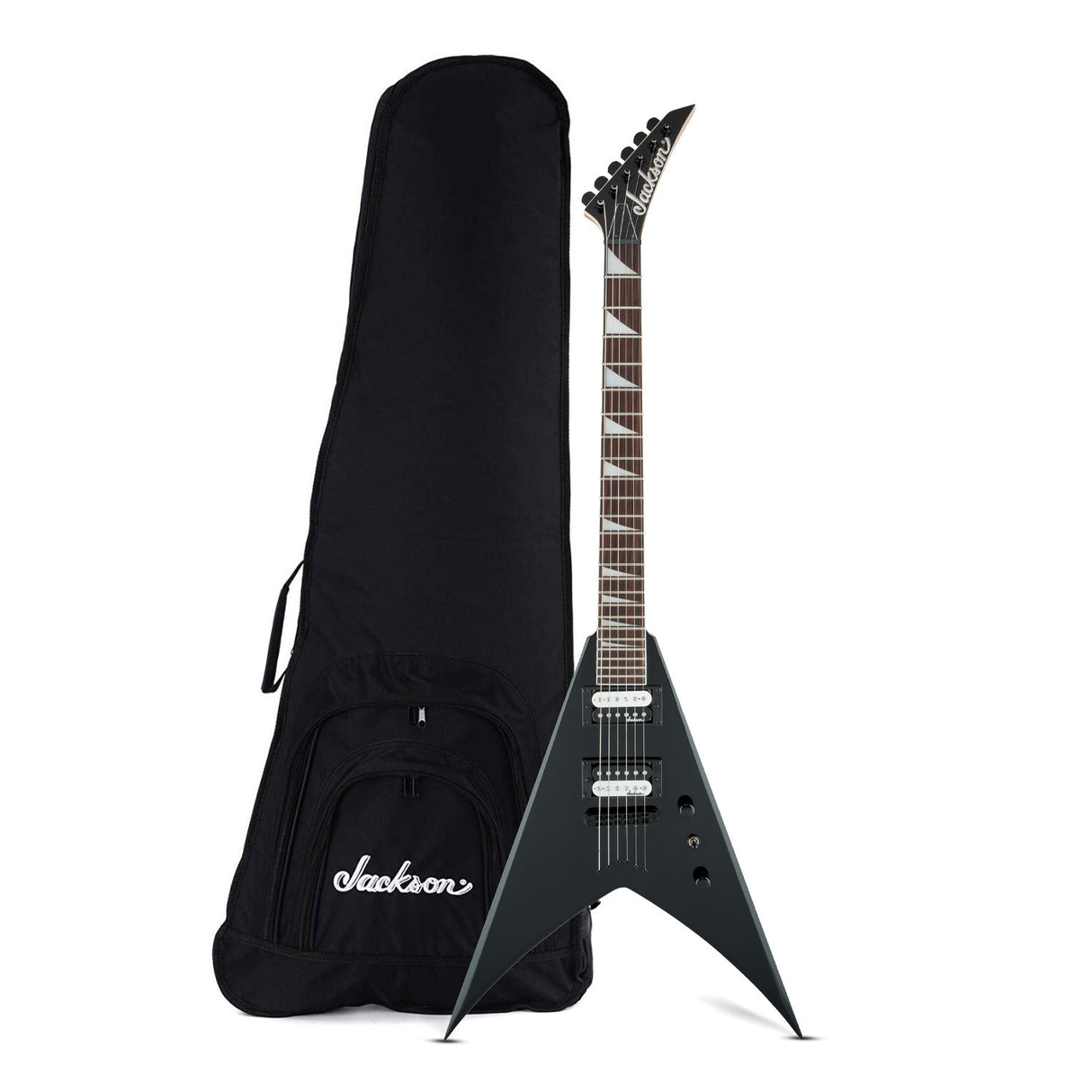 Jackson JS Series King V JS32T Gloss Black Electric Guitar with Gig Bag Bundle