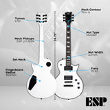 ESP LTD EC 256 Eclipse Snow White Electric Guitar with ESP Guitar Form Fit Case