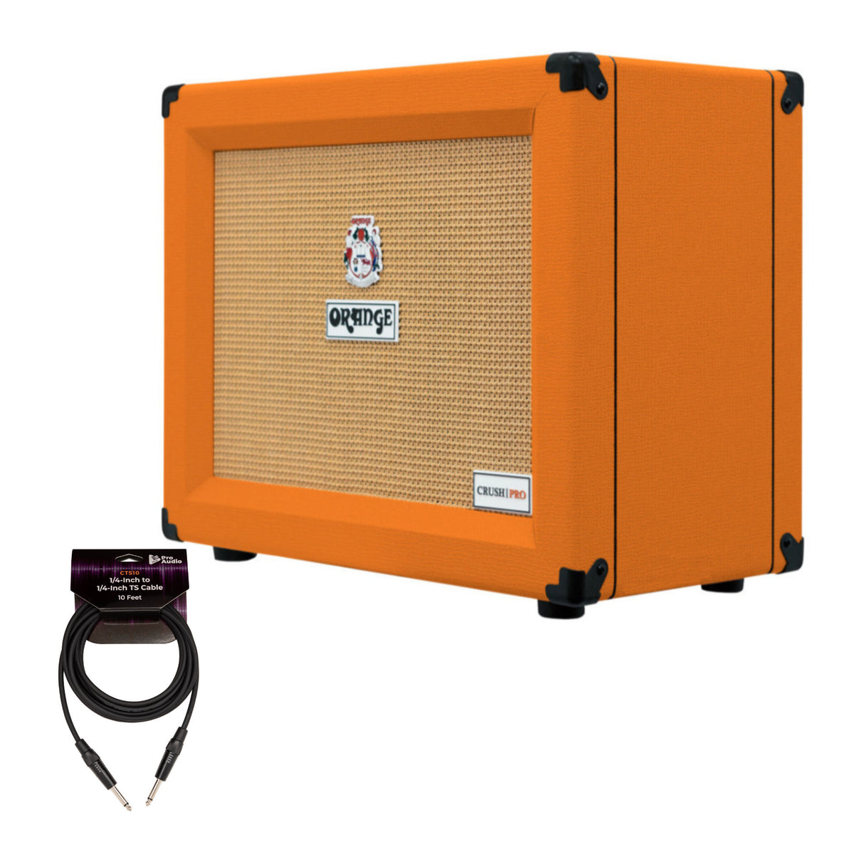 Orange Amplifiers Crush Pro CR60C Guitar Combo Amp and TS Guitar Cable Bundle