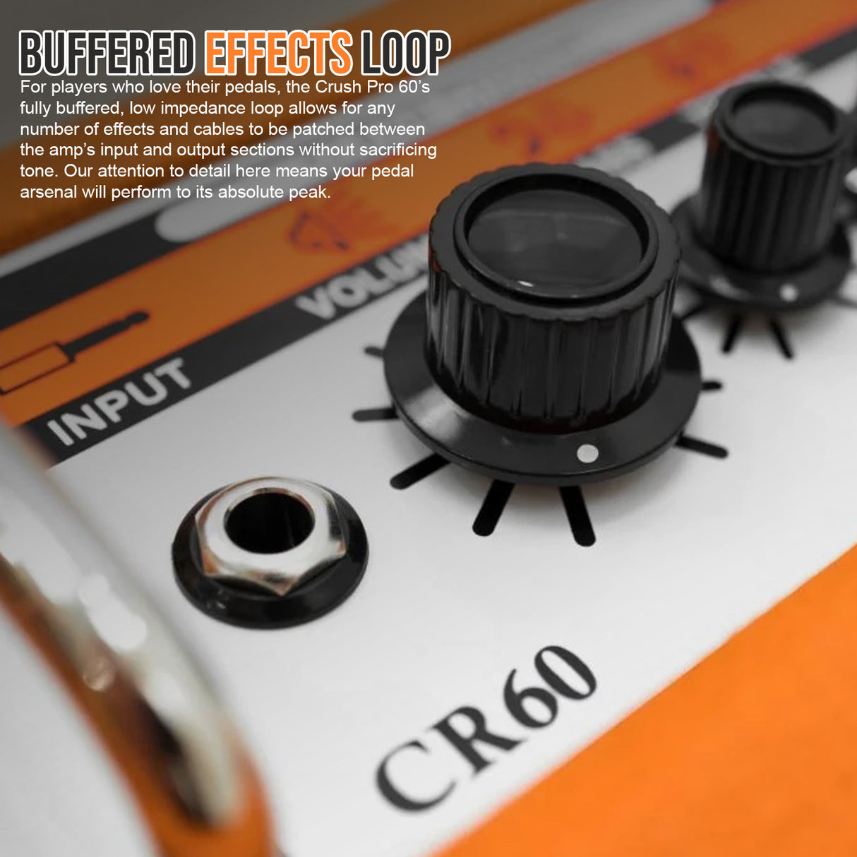 Orange Amplifiers Crush Pro CR60C Guitar Combo Amp and TS Guitar Cable Bundle