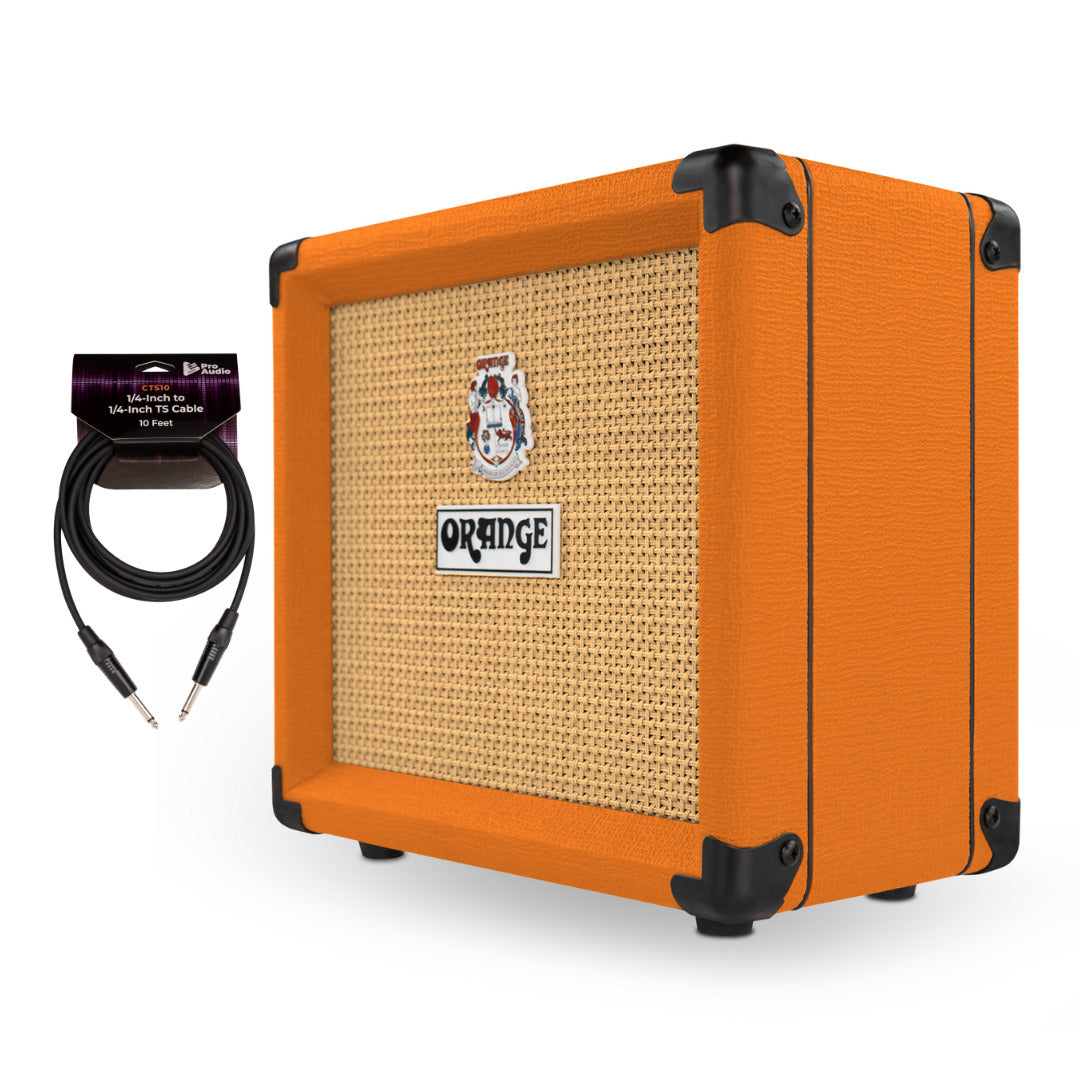 Orange Amplifiers Crush 12W Analogue Combo Amp with TS Guitar Cable Bundle