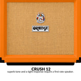 Orange Amplifiers Crush 12W Analogue Combo Amp with TS Guitar Cable Bundle