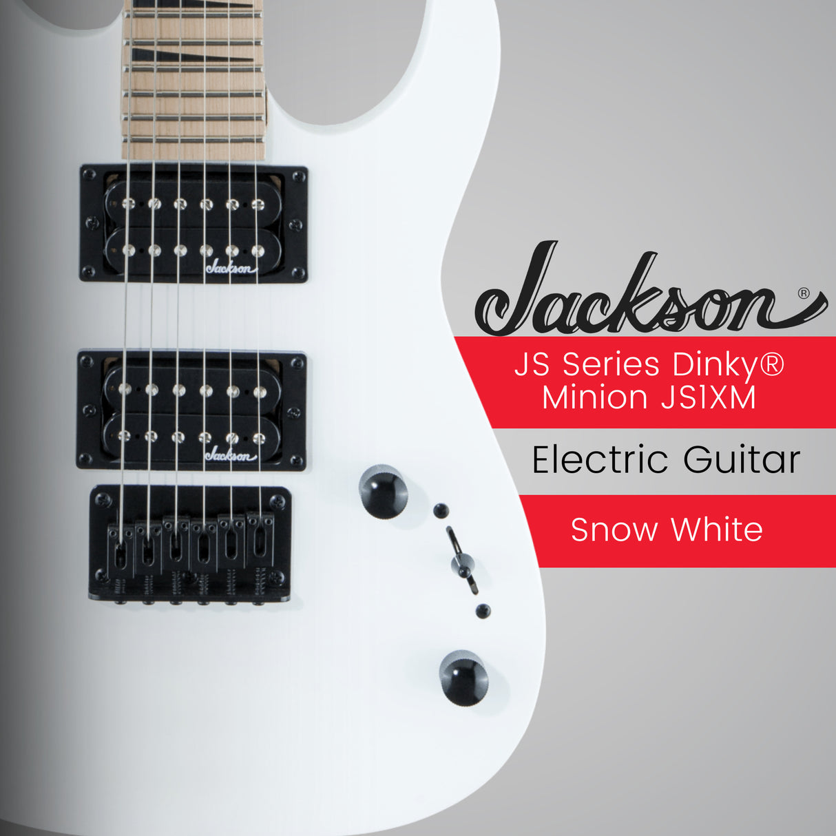 Jackson JS Series Dinky Minion JS1XM 6 String Snow White Electric Guitar Bundle