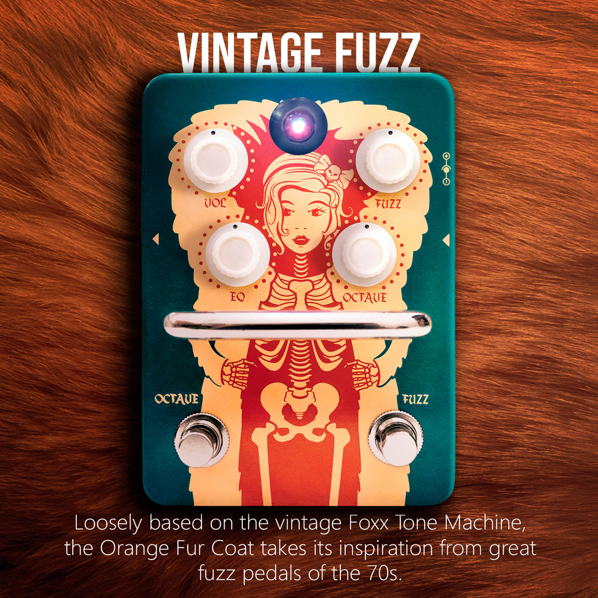Orange Amps Octave Vintage Fuzz Pedal Bundle with 10ft Guitar Cable (2 Items)