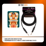 Orange Amps Octave Vintage Fuzz Pedal Bundle with 10ft Guitar Cable (2 Items)