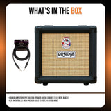 Orange Amplifiers PPC108 20W 1 x 8 Inch Black Speaker Guitar Cabinet Bundle