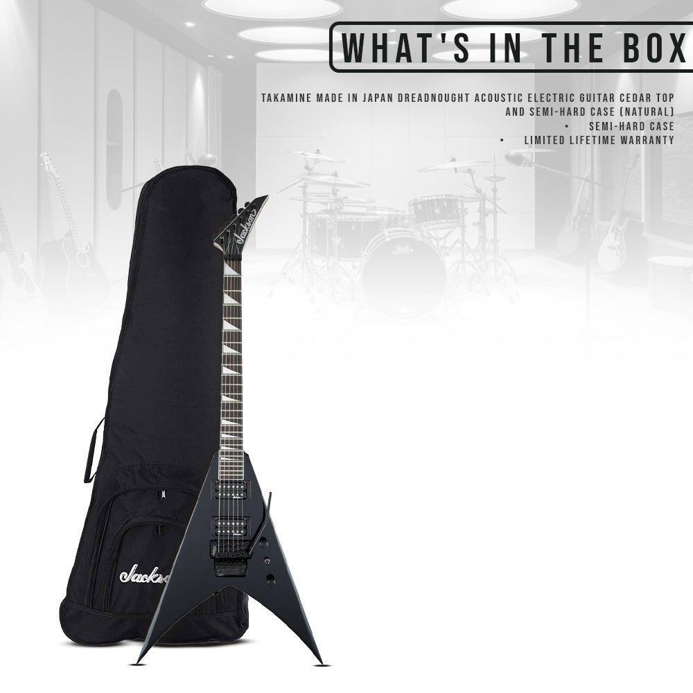 Jackson JS Series King V JSR2 6 String Gloss Black Electric Guitar Bundle