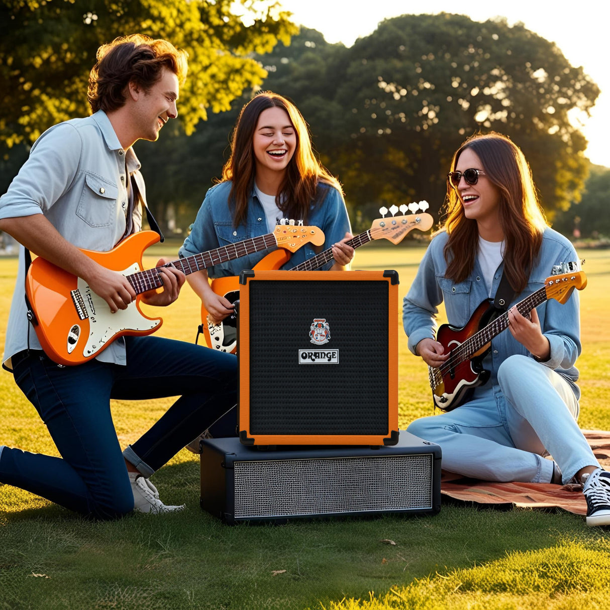 Orange Amps Crush Bass 25 Guitar Combo Amplifier with TS Guitar Cable Bundle