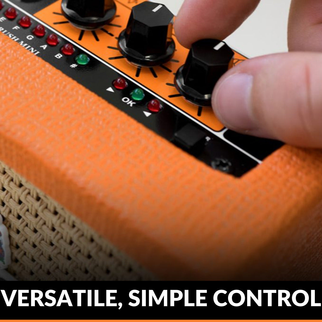 Orange Amps Crush Mini Analog Guitar Amplifier (3W) with 10 ft Instrument Cable