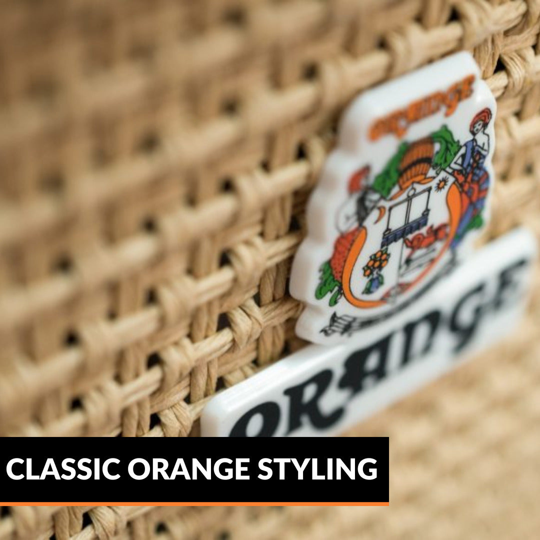 Orange Amps Crush Mini Analog Guitar Amplifier (3W) with 10 ft Instrument Cable