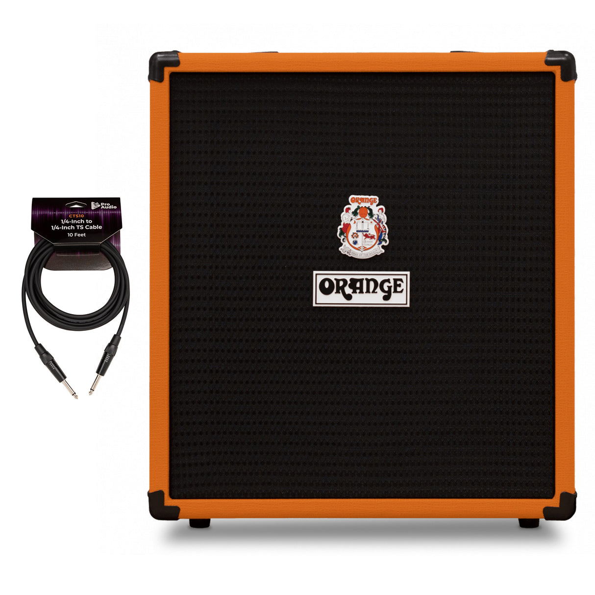 Orange Amps Crush Bass 50 1x12 in Combo Amp (Orange) with 10 ft Instrument Cable