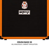Orange Amps Crush Bass 50 1x12 in Combo Amp (Orange) with 10 ft Instrument Cable