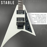 Jackson JS Series Rhoads JS32 6 String Right Handed Ivory Electric Guitar Bundle