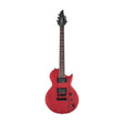 Red electric guitar on a white background