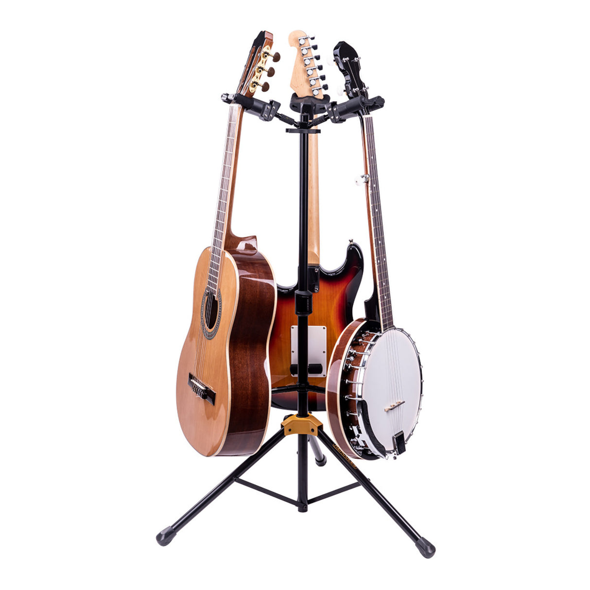 Hercules AGS Triple Guitar Stand Foldable Backrest with Height Adjustment Clutch