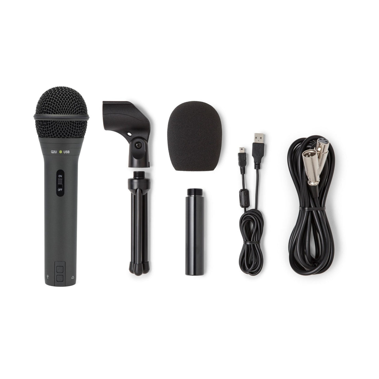Samson Q2U Dynamic USB Mic with Shockmounts, Boom Arms, Pop Filters (3-pack)