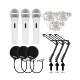 Samson Q2U Dynamic USB Mic with Shockmounts, Boom Arms, Pop Filters (3-pack)