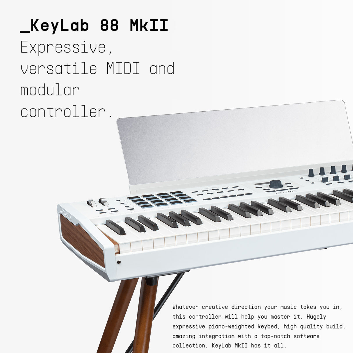 Arturia KeyLab 88 MkII 88 Key Keyboard Controller with Wooden Legs Bundle