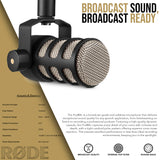 RODE PodMic Dynamic Podcasting Microphone with Euro Boom Mic Stand Bundle