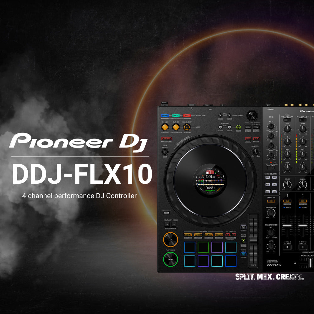 Pioneer DJ DDJ FLX10 4 Deck and 4 Channel Black DJ Controller and Cover Bundle