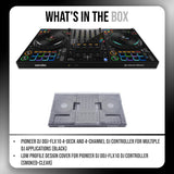 Pioneer DJ DDJ FLX10 4 Deck and 4 Channel Black DJ Controller and Cover Bundle