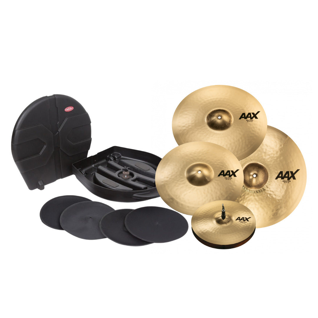 Sabian AAX Promotional Hats Crash Ride and Free Crash Natural Cymbal Set Bundle