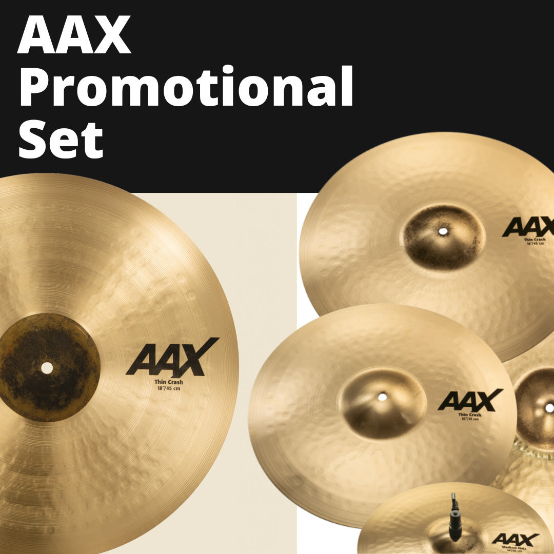 Sabian AAX Promotional Hats Crash Ride and Free Crash Natural Cymbal Set Bundle