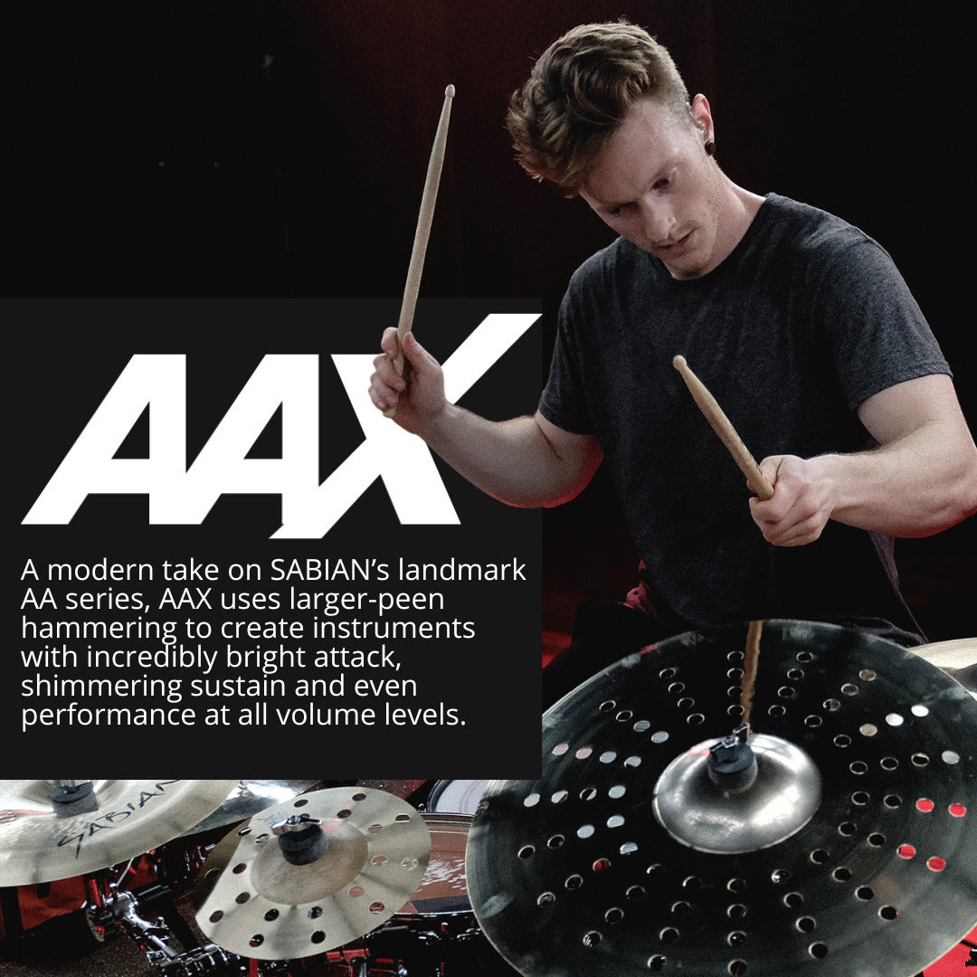 Sabian AAX Promotional Hats Crash Ride and Free Crash Natural Cymbal Set Bundle
