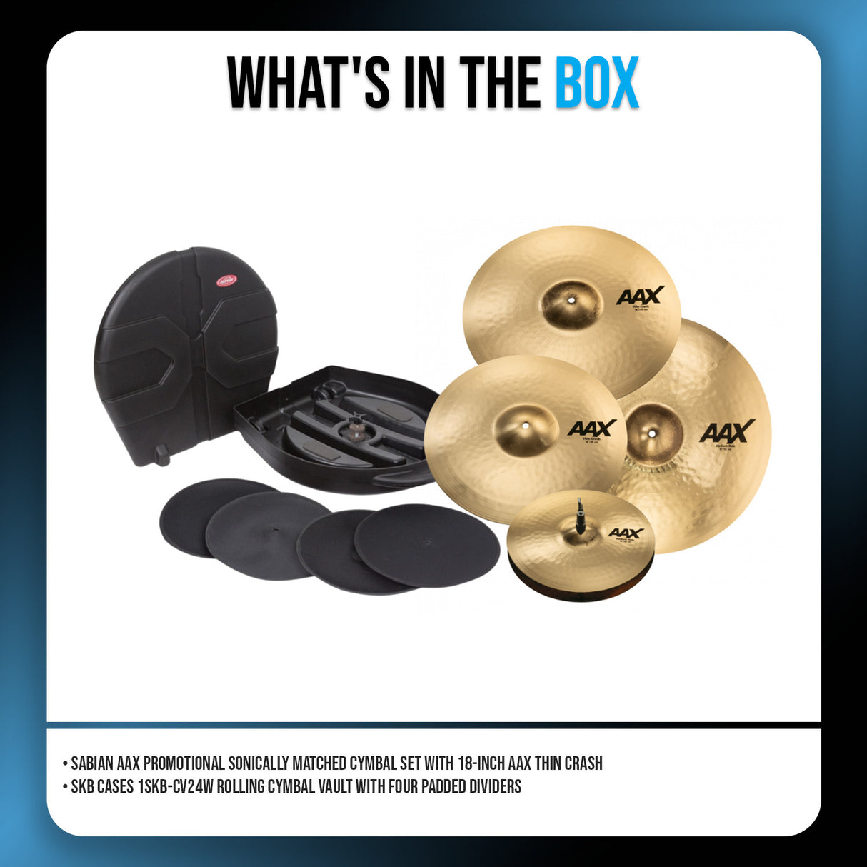 Sabian AAX Promotional Hats Crash Ride and Free Crash Natural Cymbal Set Bundle