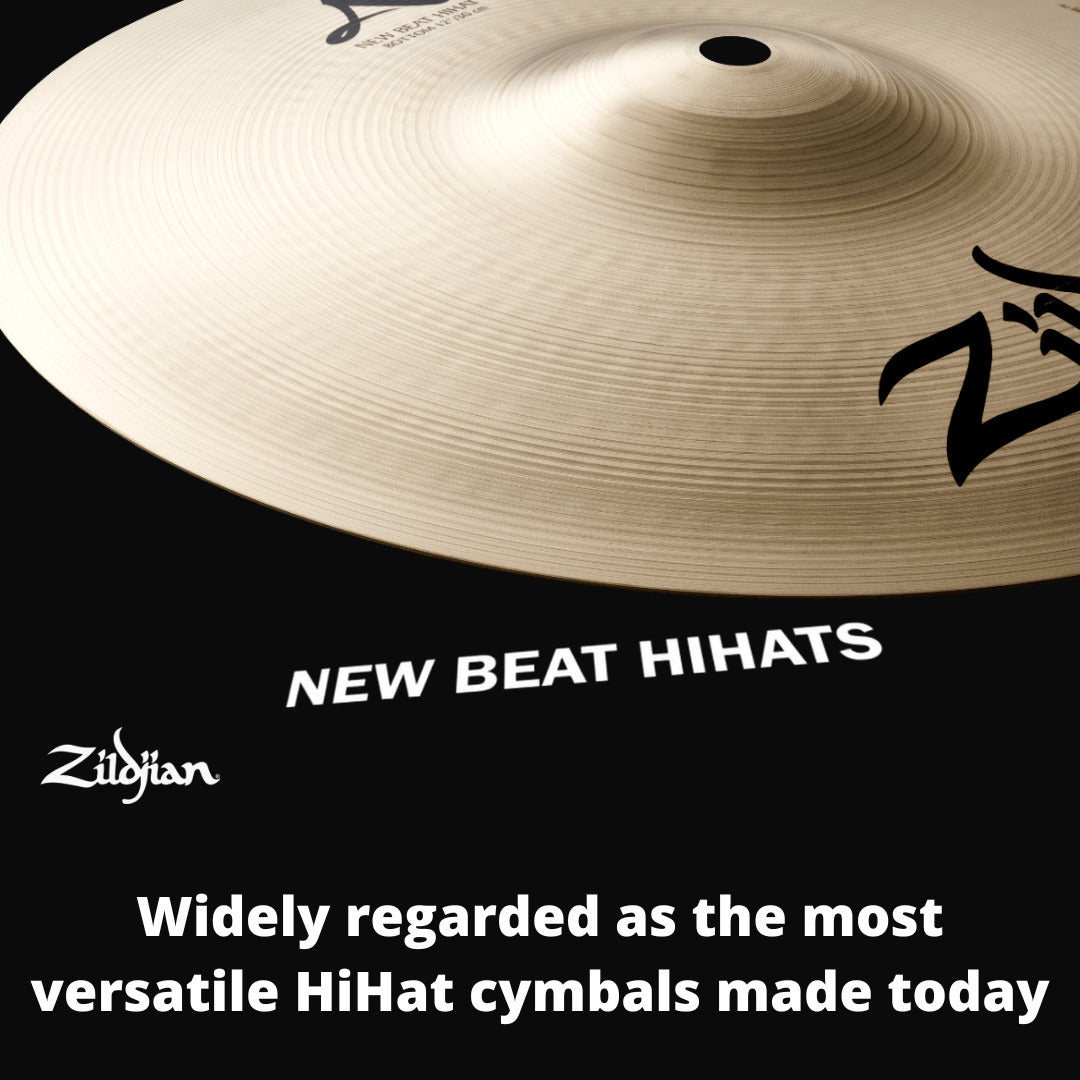 Zildjian A Series New Beat Hi Hats and Medium Thin Crash Cymbal Pack Bundle