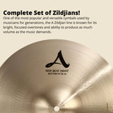 Zildjian A Series New Beat Hi Hats and Medium Thin Crash Cymbal Pack Bundle